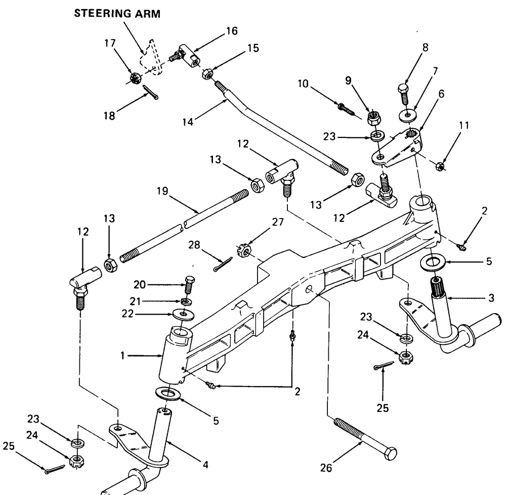 Front Axle And Connections Diagram and Parts List for 1860 800000-821059-140661100-141661100 Cub Cadet Lawn Tractor